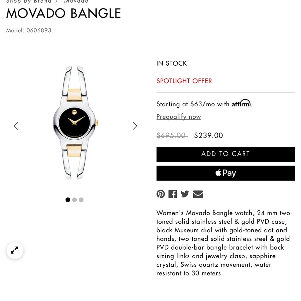 Movado Amorosa Ladies watch - Picture 2 of 5